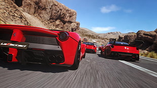 red sports cars game application, video games, Driveclub, Ferrari, Ferrari 599XX HD wallpaper