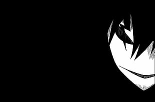white masked anime character digital wallpaper, Darker than Black, minimalism, Hei, Black Reaper
