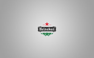 Heineken logo with gray background HD wallpaper