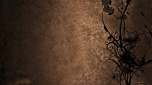brown and black floral digital wallpaper