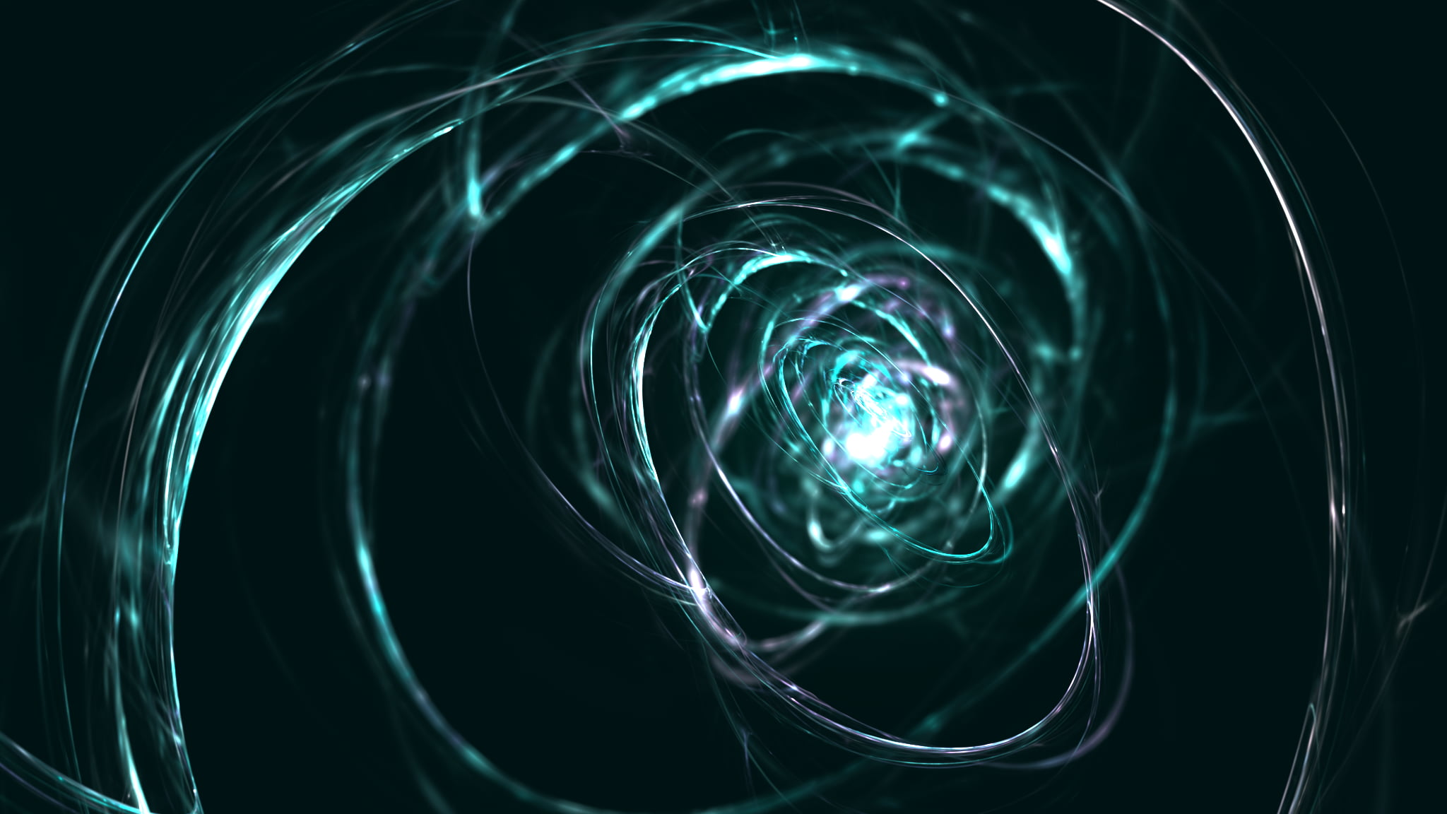 teal lights, fractal, abstract, minimalism, digital art