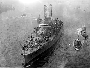 grayscale photo of battleship, warship, military, bb new yok class