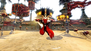 game character with red and black shirt, video games