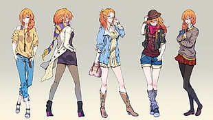 five girl anime poster
