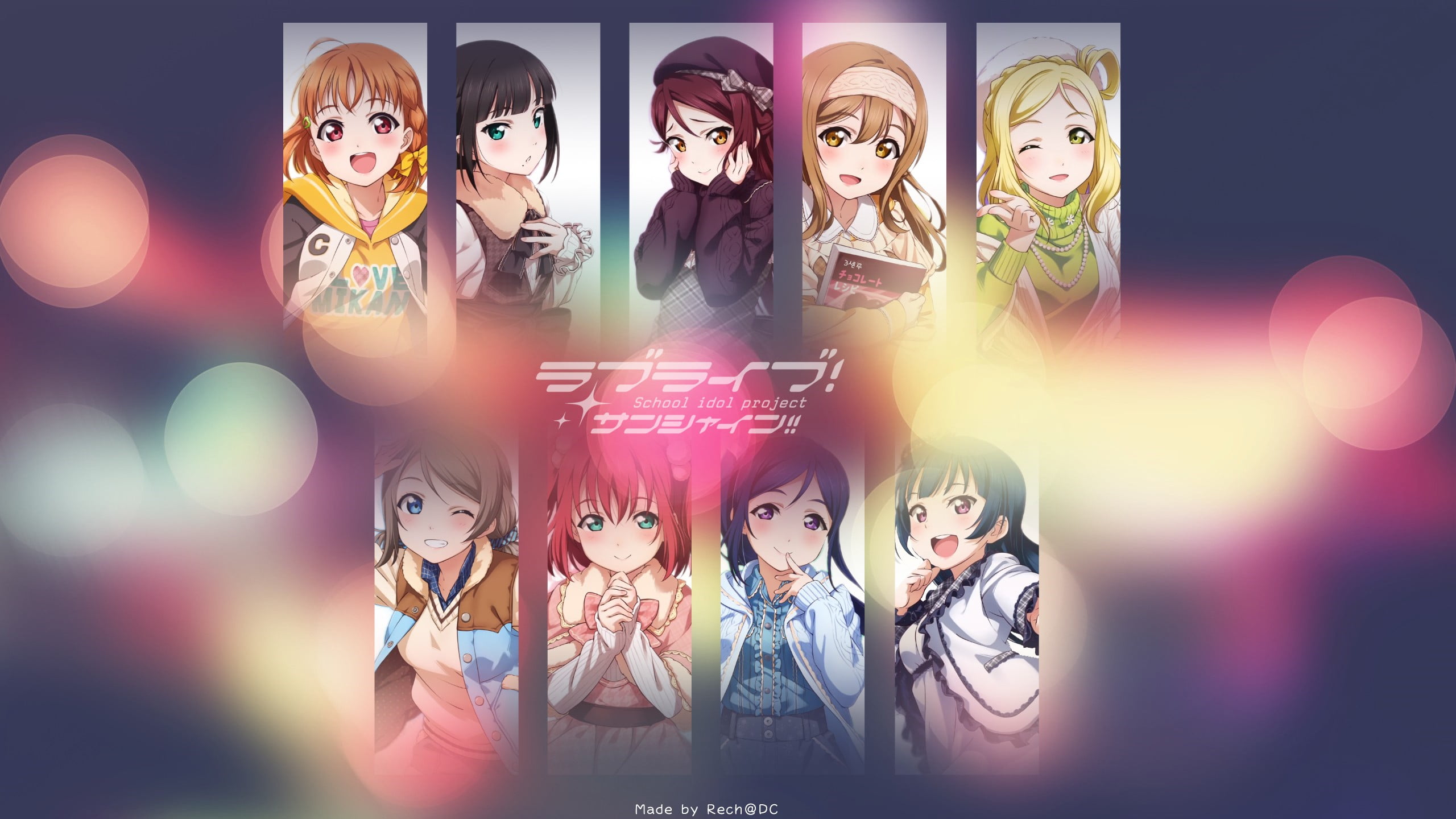 assorted anime illustration, bokeh, anime, Love Live! Sunshine, Love Live!