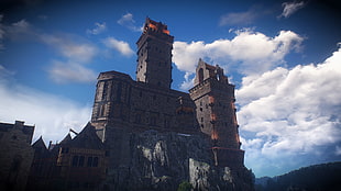 brown castle, The Witcher 3: Wild Hunt, video games, castle