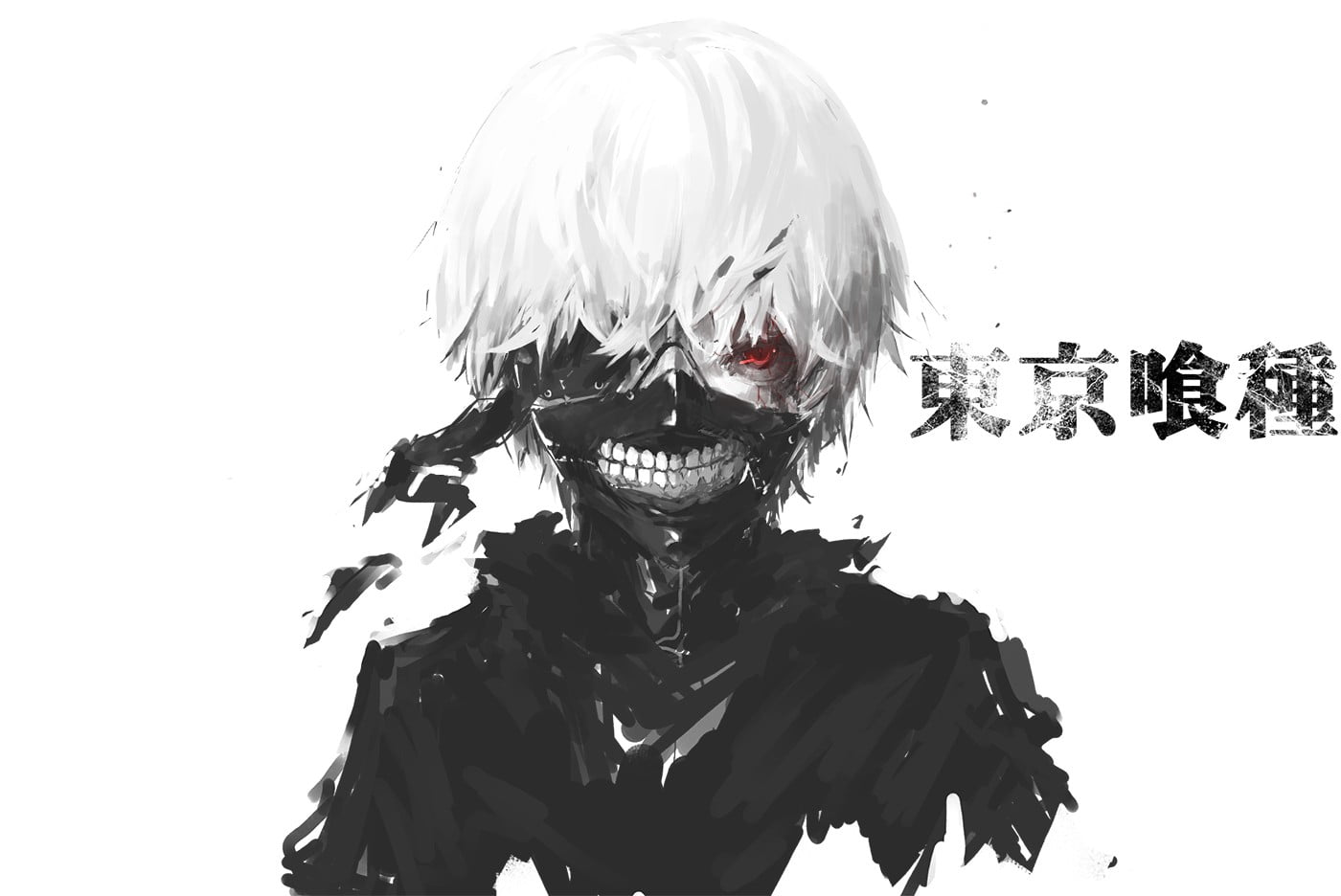 male anime wallpaper, anime, Tokyo Ghoul, simple background, Kaneki Ken