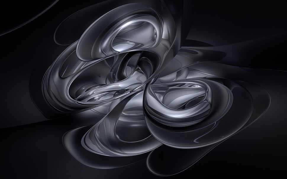 black and gray CGI illustration HD wallpaper