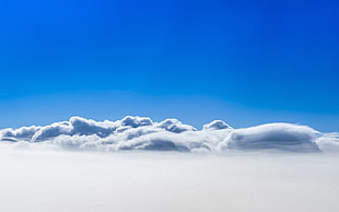 white clouds and blue sky, sky, blue, clouds, nature