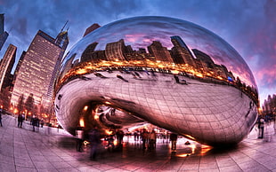 low-angle photo of Cloud gate, Chicago Illinois HD wallpaper
