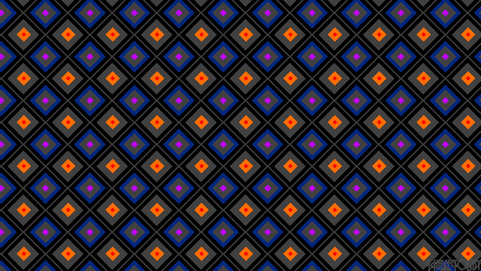 orange and purple diamond wallpaper, pattern, diamonds, abstract HD wallpaper