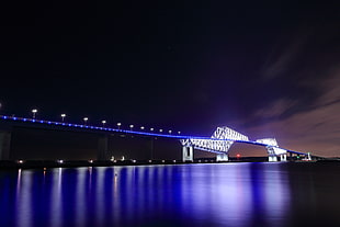 photography of a lightened bridge in nighttime, tokyo HD wallpaper