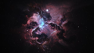 galaxy illustration, nebula, space, space art HD wallpaper