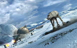 Battlefront Star Wars digital wallpaper, Star Wars, AT-AT, Hoth, Battle of Hoth HD wallpaper