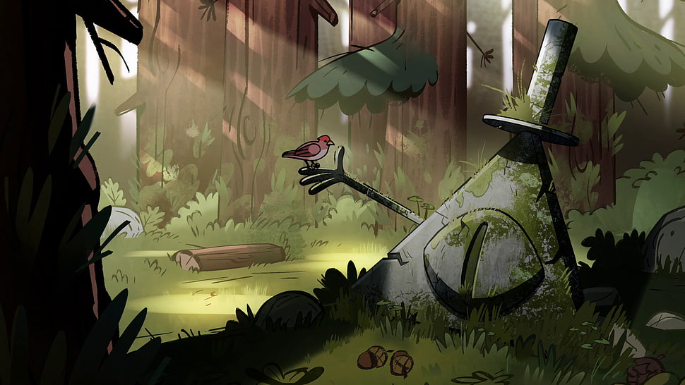 red bird, Gravity Falls, Bill Cipher , Bill HD wallpaper
