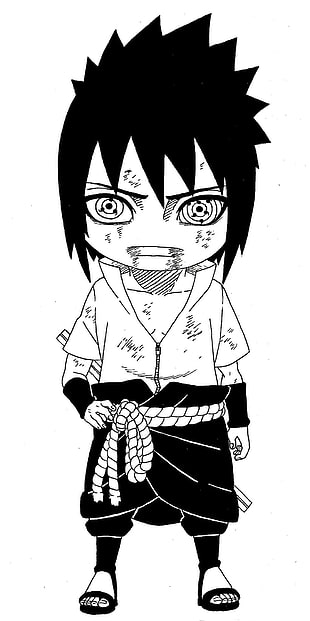 male character illustration, Naruto Shippuuden, Uchiha Sasuke, manga, Sharingan