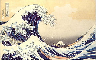 Great wave off Kanagawa painting HD wallpaper