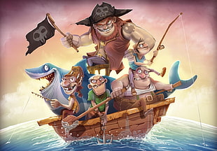 group of pirate digital wallpaper
