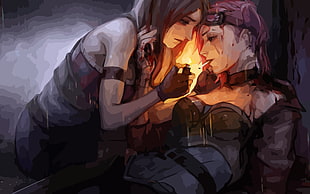 two women game characters illustration