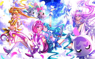 three girl anime characters digital wallpaper HD wallpaper