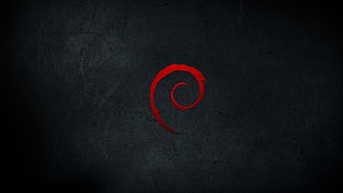 red spiral artwork, Debian, dark, Bass Clef, Linux