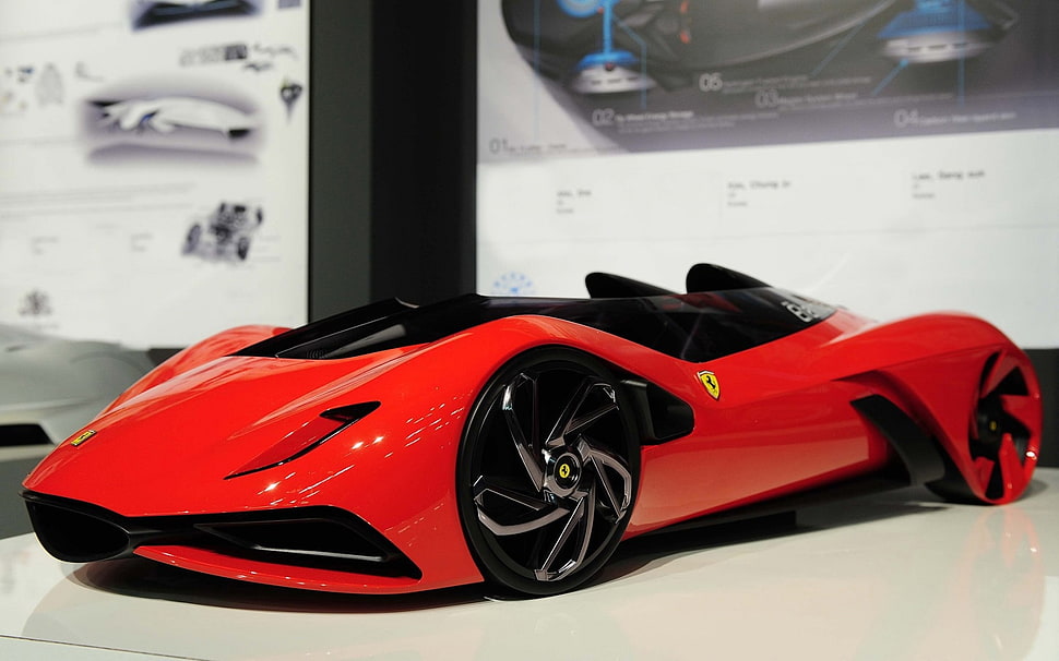 red Ferrari sports car HD wallpaper