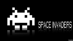 space invaders illustratiojn, pixel art, Space Invaders, retro games