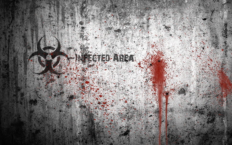 Infected Area digital wallpaper, biohazard, blood spatter, grunge, blood HD wallpaper