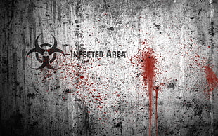 Infected Area digital wallpaper, biohazard, blood spatter, grunge, blood
