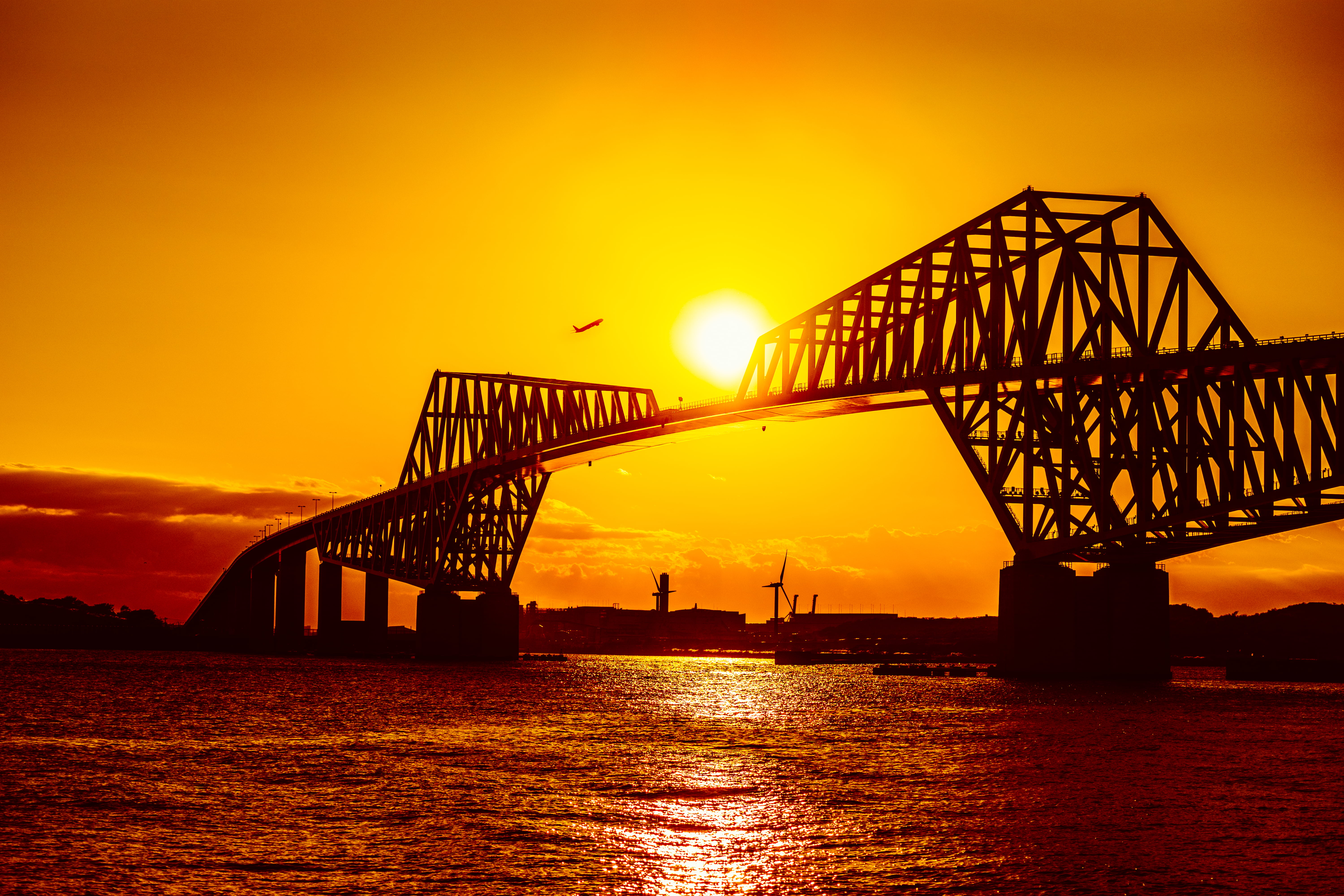 silhouette photography of bridge, tokyo
