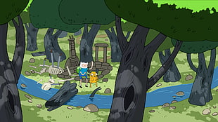 Adventure Time Finn and Jake illustration, Adventure Time, Finn the Human, Jake the Dog, landscape