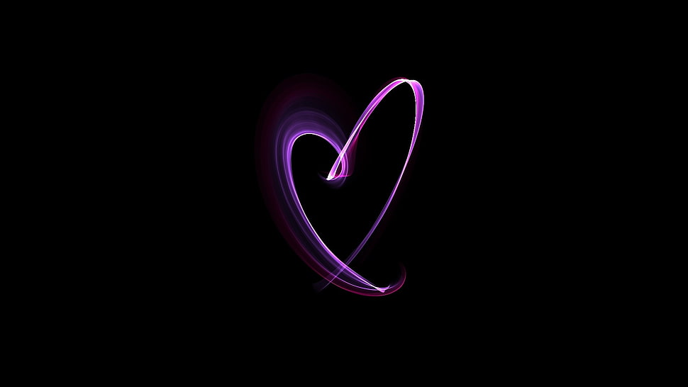 purple heart light decor HD wallpaper