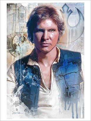 Harrison Ford as Han Solo sketch, Star Wars, Join the Alliance, Han Solo HD wallpaper