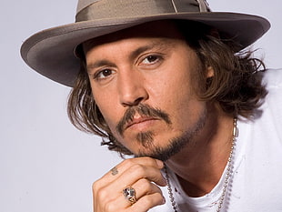 Johnny Depp in white shirt