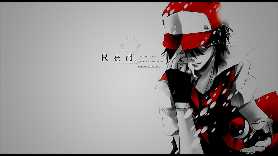 Pokemon Ash wallpaper, Pokémon, red, anime, selective coloring HD wallpaper