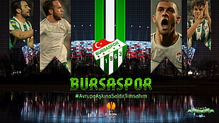 Bursaspor text overlay, Bursaspor, UEFA, Turkey, soccer pitches