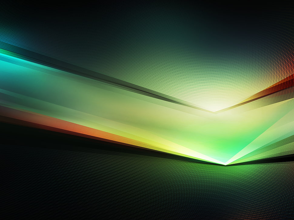 green, gray, and orange light rays photo HD wallpaper
