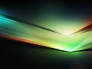 green, gray, and orange light rays photo