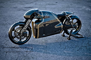 black Lotus concept motorcycle with stand