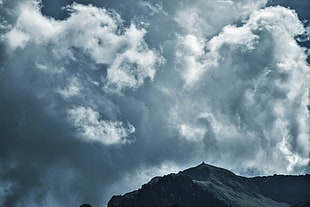 white clouds, Clouds, Mountains, Sky HD wallpaper