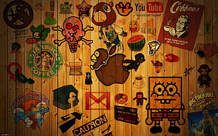 cartoon character print wall decors HD wallpaper