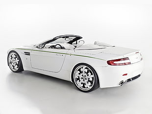 photography of white Aston Martin DB-series convertible coupe scale model