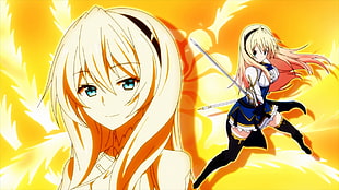 blonde haired female anime character HD wallpaper