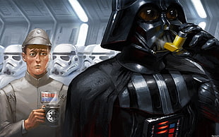 Star Wars Darth Vader wallpaper, Darth Vader, stormtrooper, humor, Star Wars HD wallpaper
