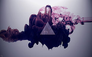 maroon smoke illustration, triangle, smoke, digital art