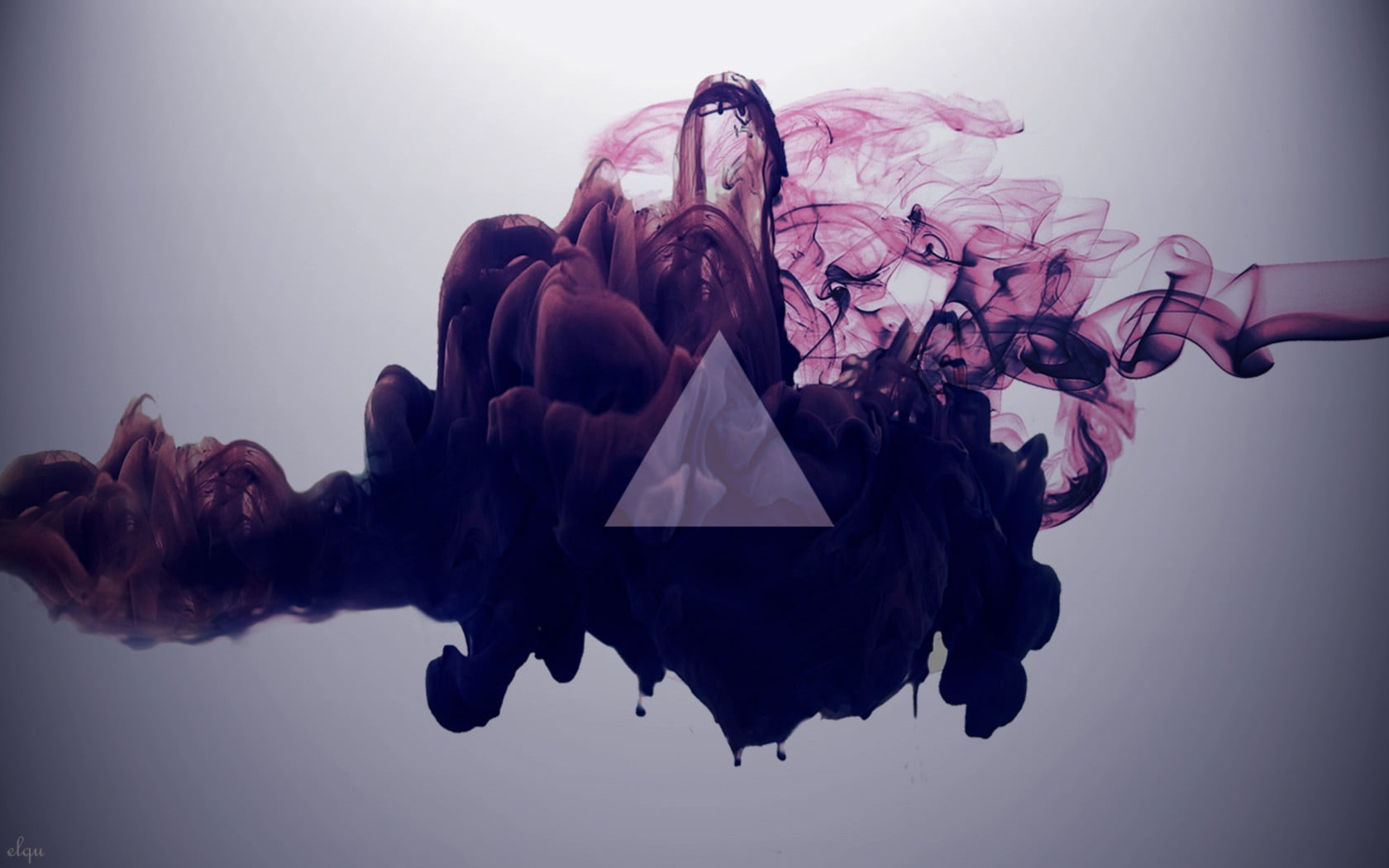 maroon smoke illustration, triangle, smoke, digital art