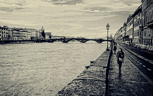 grayscale photo, city, Florence, Italy HD wallpaper