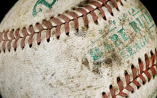 dirt covered baseball