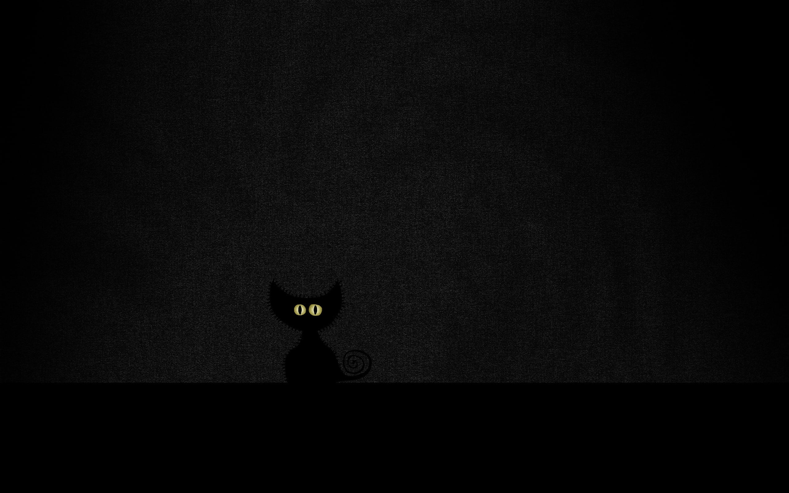 Eyes, Minimalism, Black, Cat HD wallpaper