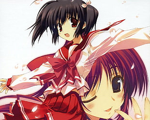 female anime character wearing school uniform